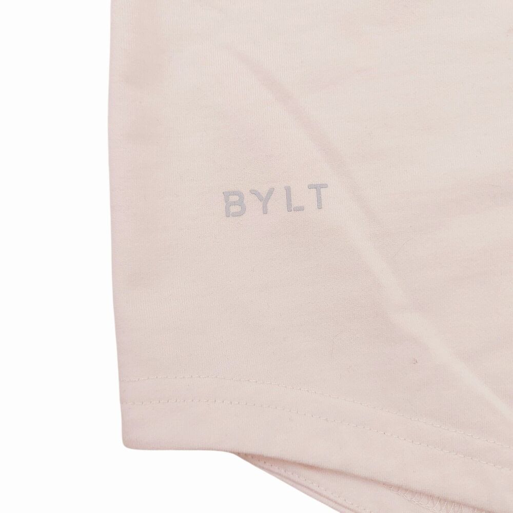 BYLT Basics Drop Cut T-Shirt Mens Large Beige Short Sleeve Curvy Hem Athleisure - Picture 6 of 10
